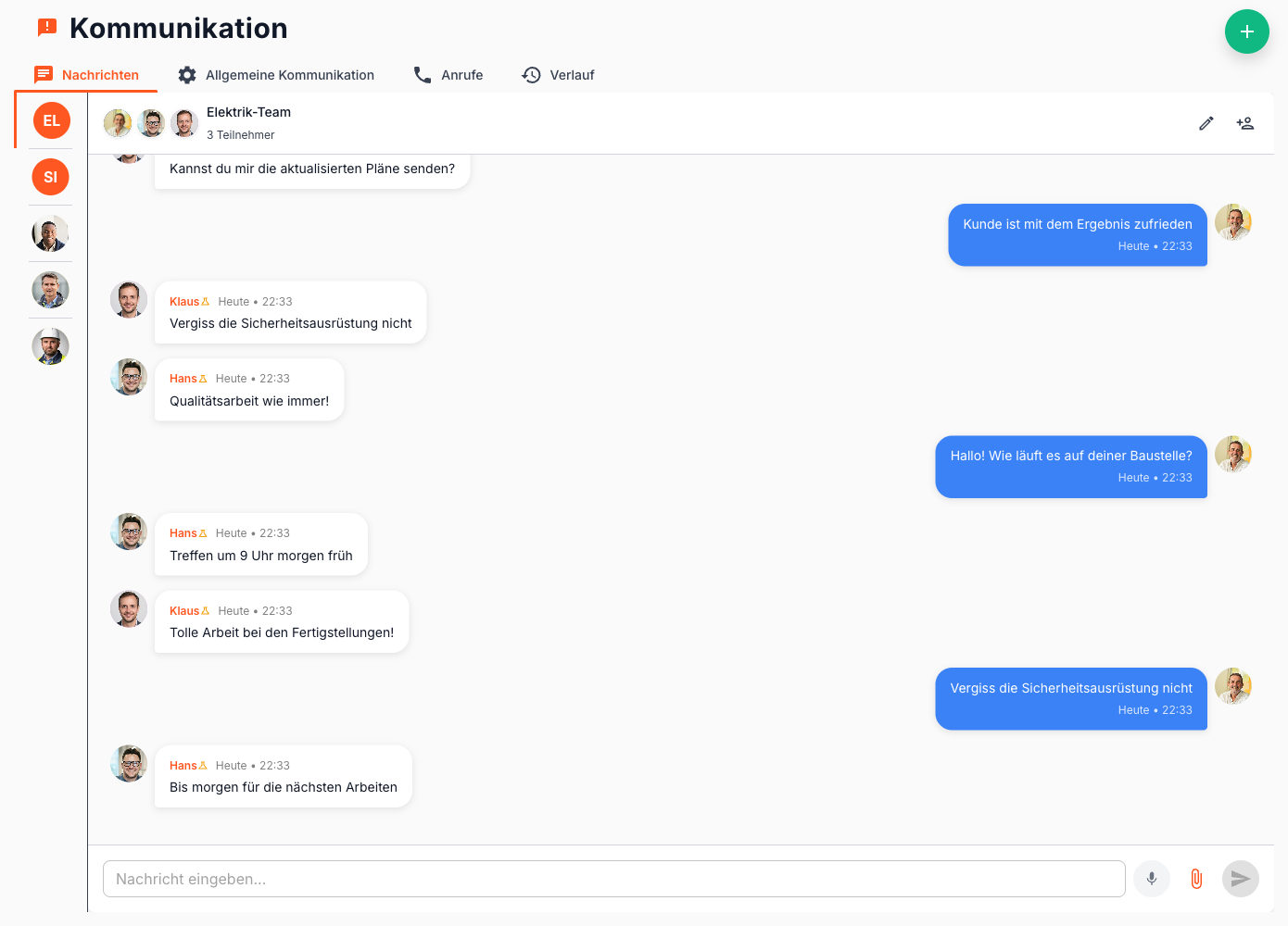 Sofortige Feldkommunikation