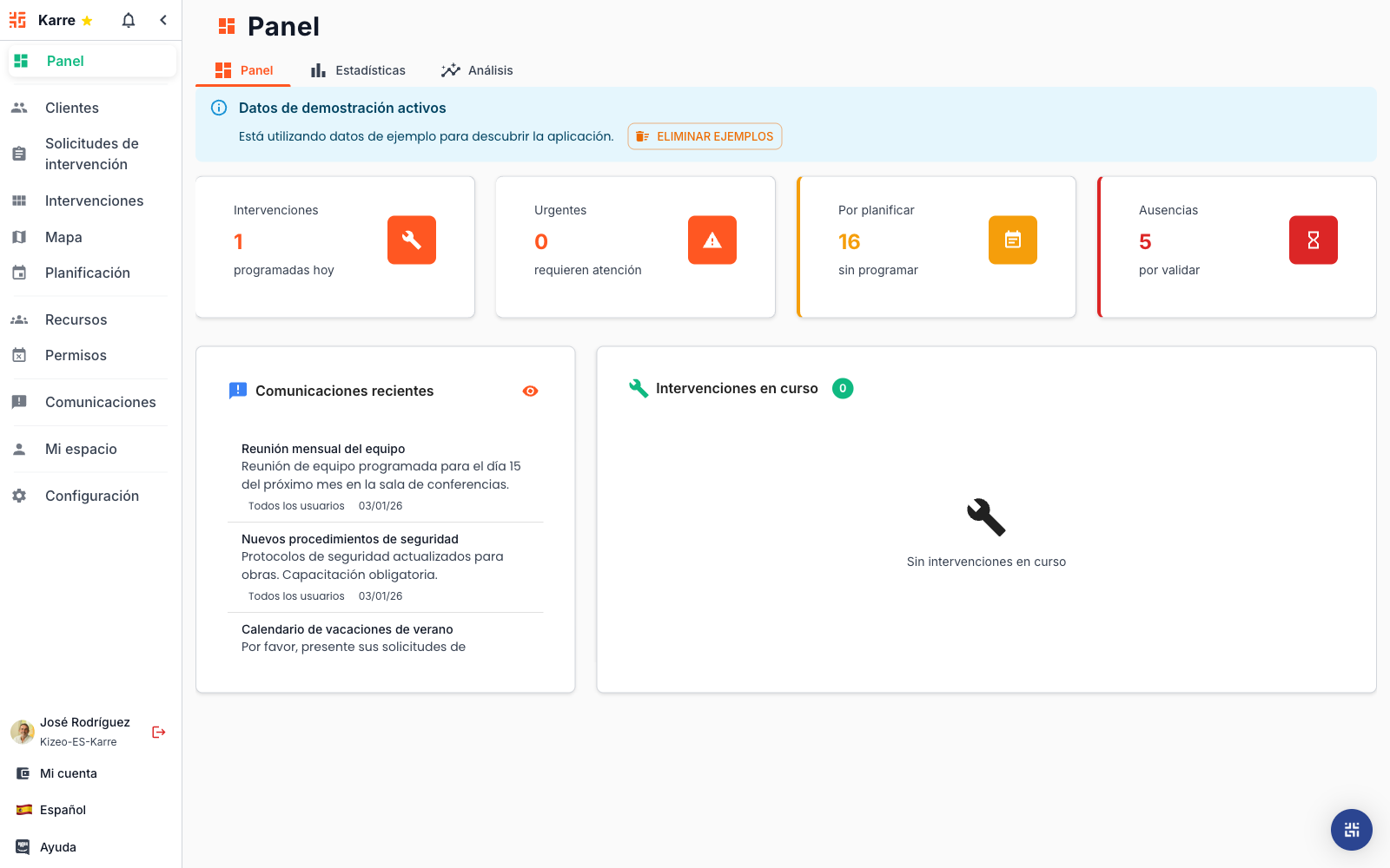 Paneles de control en tiempo real
