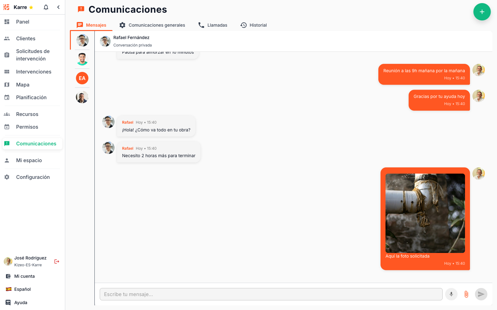 Comunicación de campo instantánea