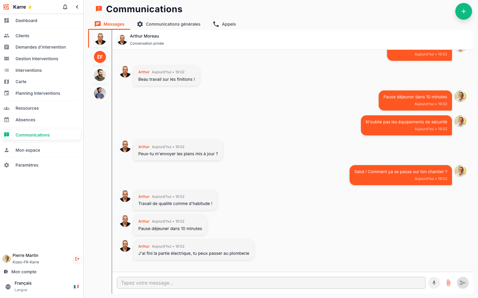 Communication terrain