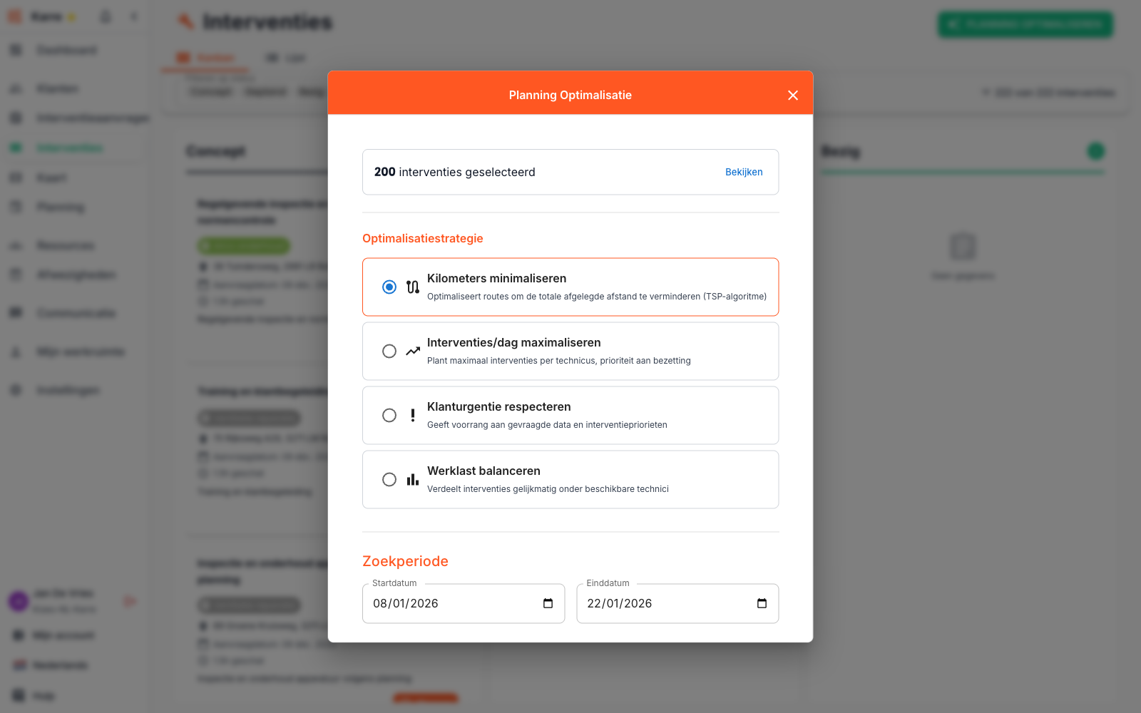 Automatische Routeoptimalisatie